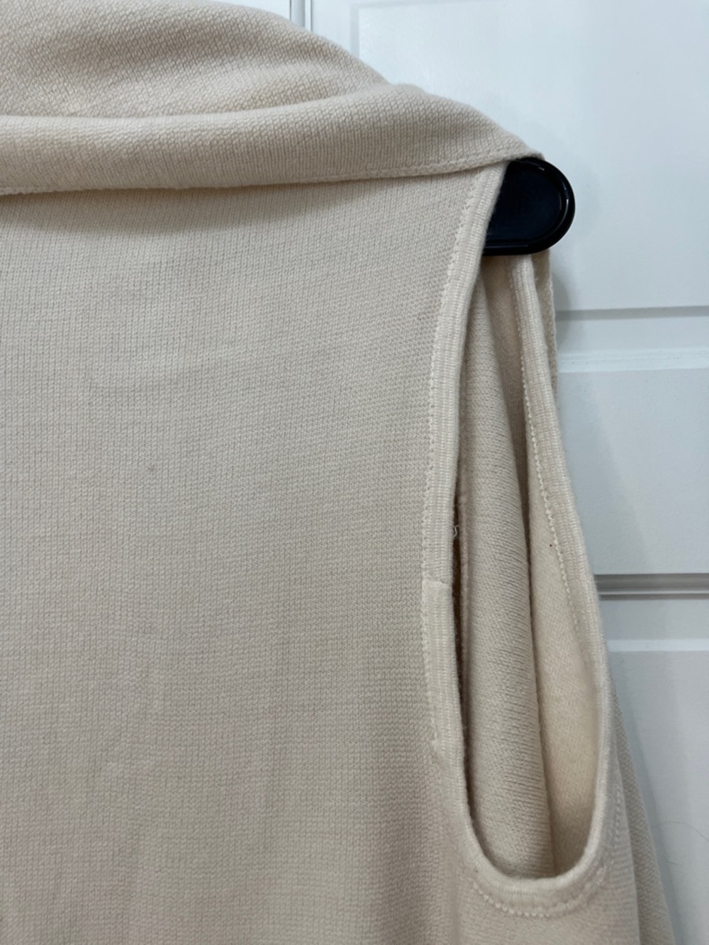 Look Cream Knit Open Front Draped Sleeveless Cardigan Vest - One Size - Picture 8 of 12